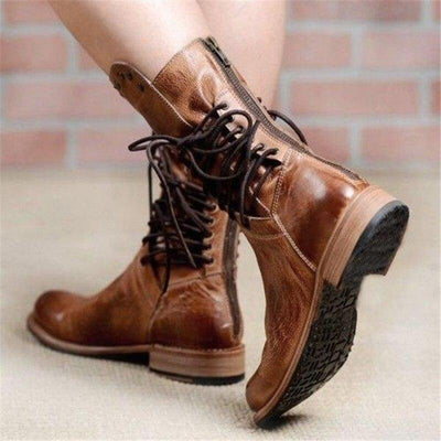 Aubrey | Vintage Lace-Up Leather Ankle Boots