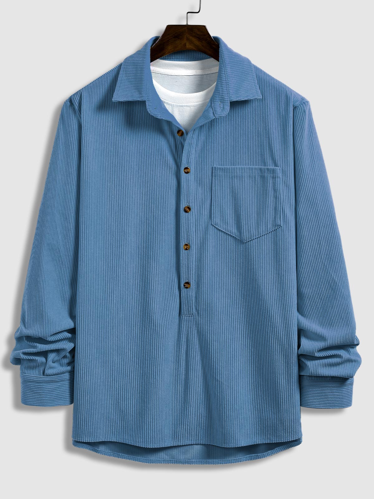 Corduroy Half Button Shirt