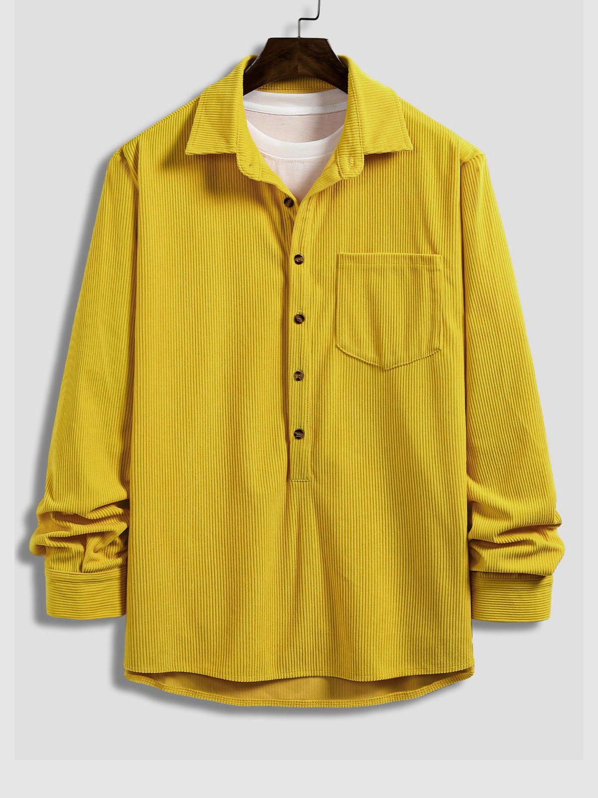 Corduroy Half Button Shirt