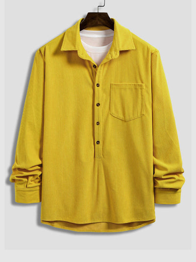 Corduroy Half Button Shirt