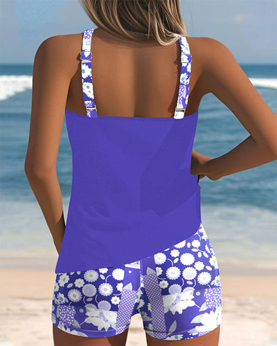 Printed boxer shorts with swimwear tank top
