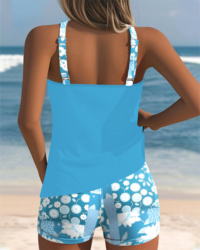 Printed boxer shorts with swimwear tank top