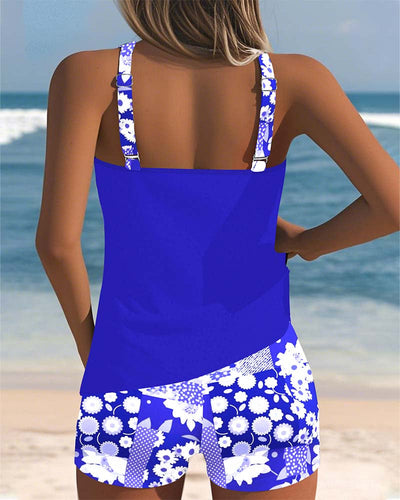 Printed boxer shorts with swimwear tank top