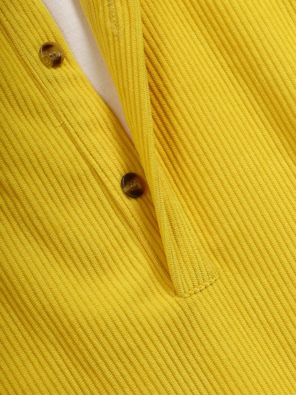 Corduroy Half Button Shirt