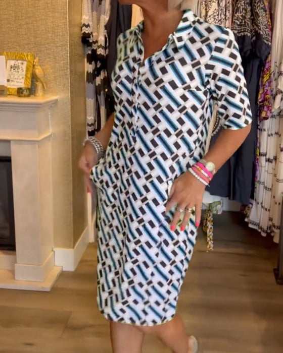Chic Geometric V-neck dress