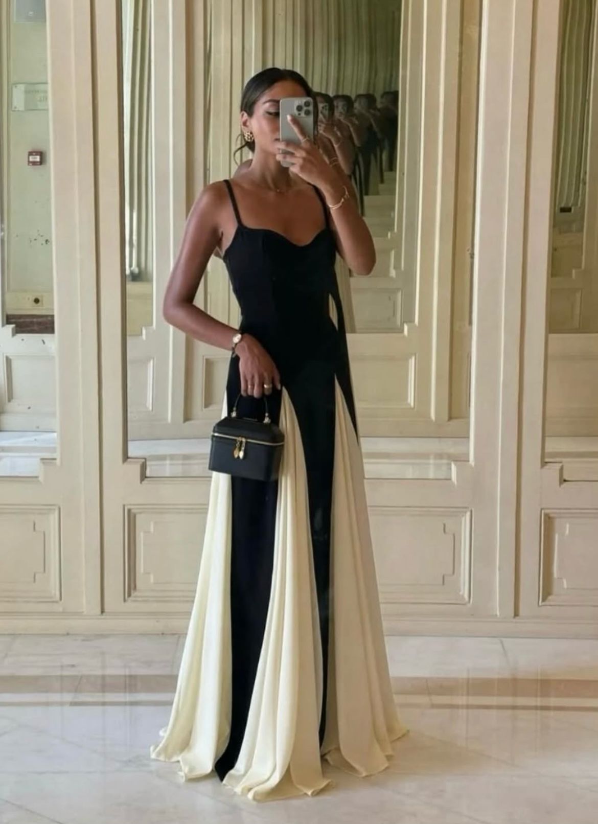 Lexi Monochrome black and white spaghetti strap dress