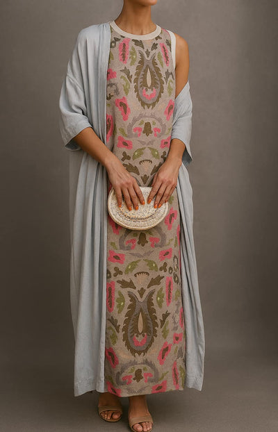 Elegant Floral Print Maxi Dress