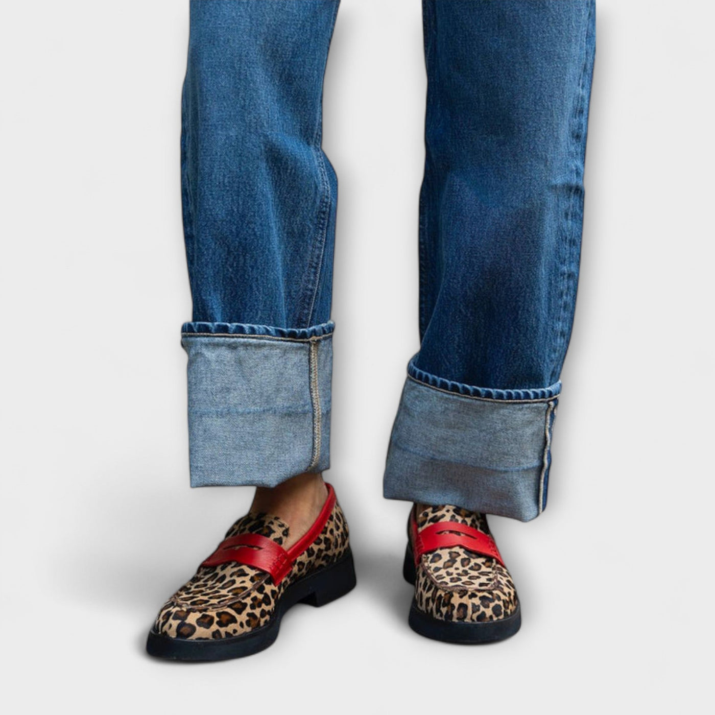 Varla™ | Leopard Print Loafers with Penny Strap