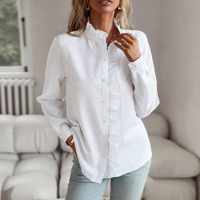 Savannah | Elegant Ruffled Button-Up Blouse