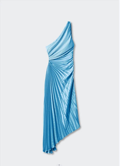 Chelsea - Elegant pleated one-shoulder midi dress