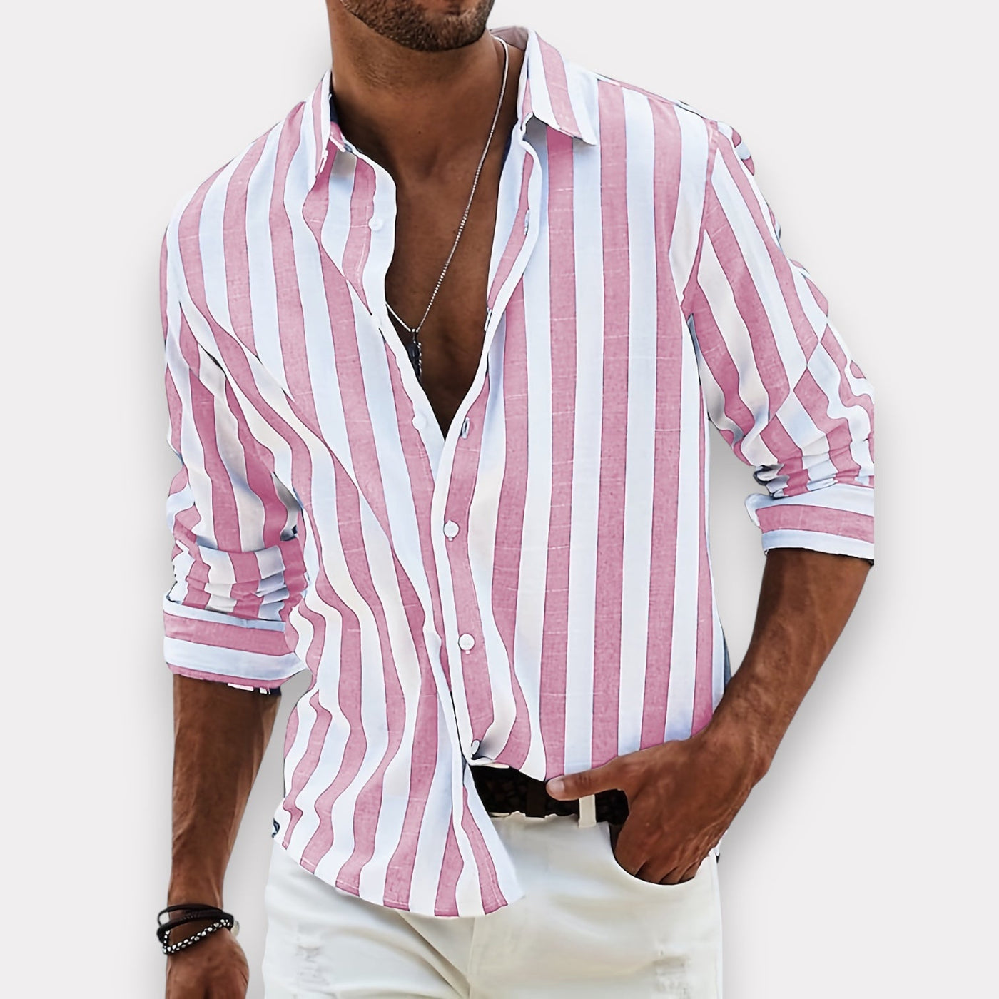 Cameron | Button-Up Striped Shirt