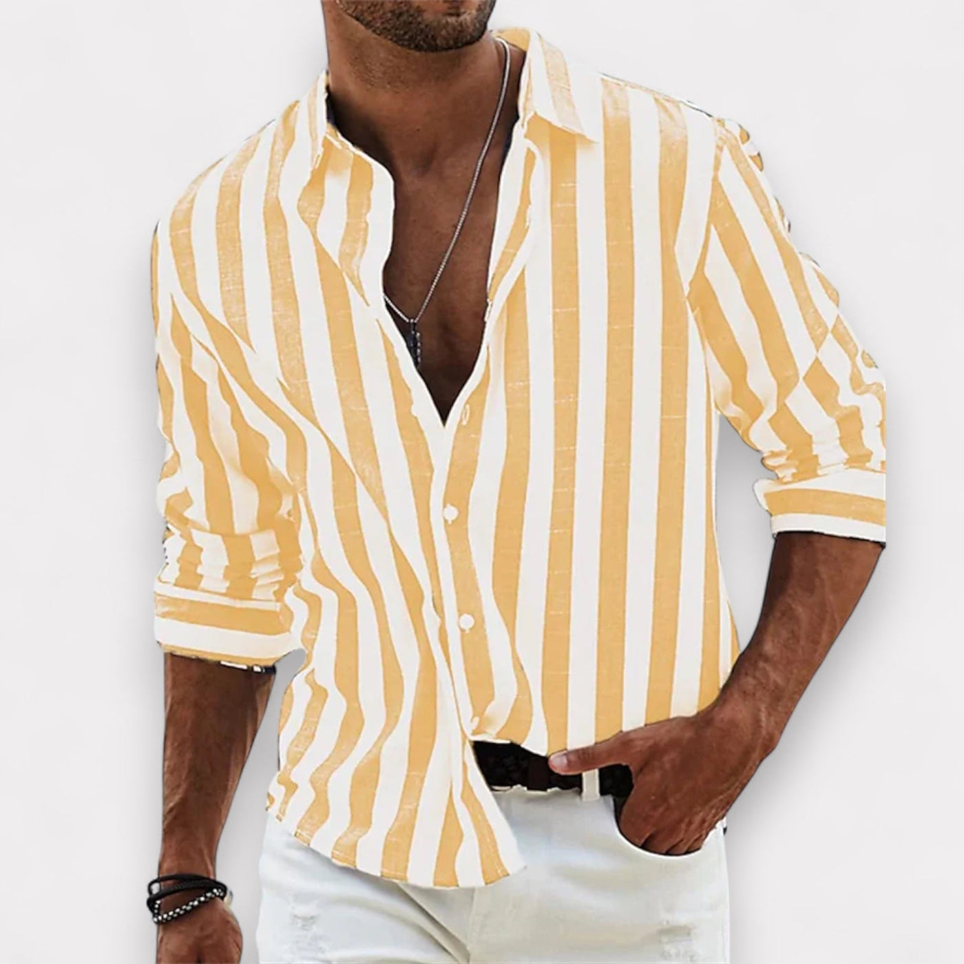 Cameron | Button-Up Striped Shirt