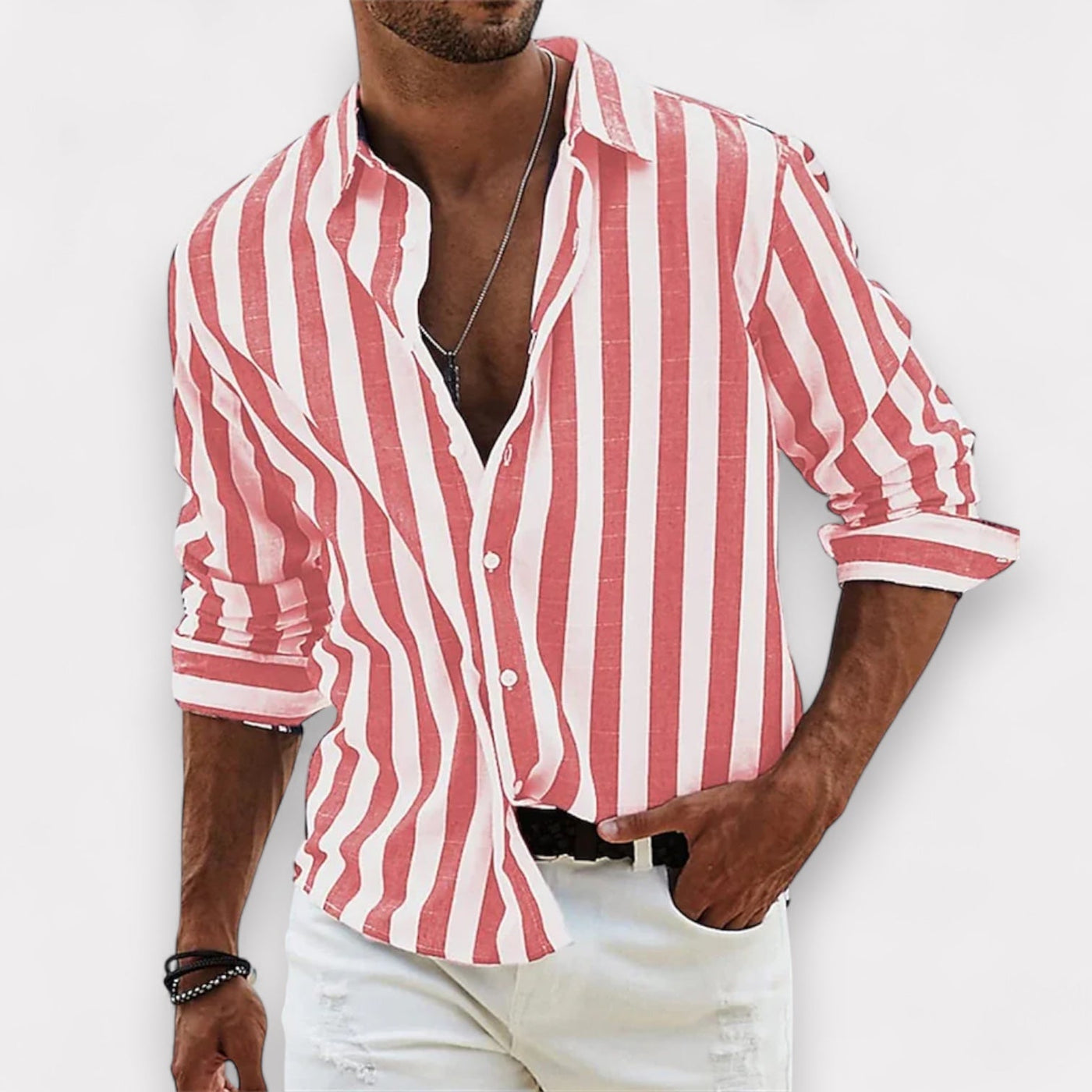 Cameron | Button-Up Striped Shirt