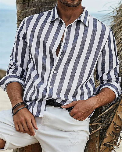Cameron | Button-Up Striped Shirt