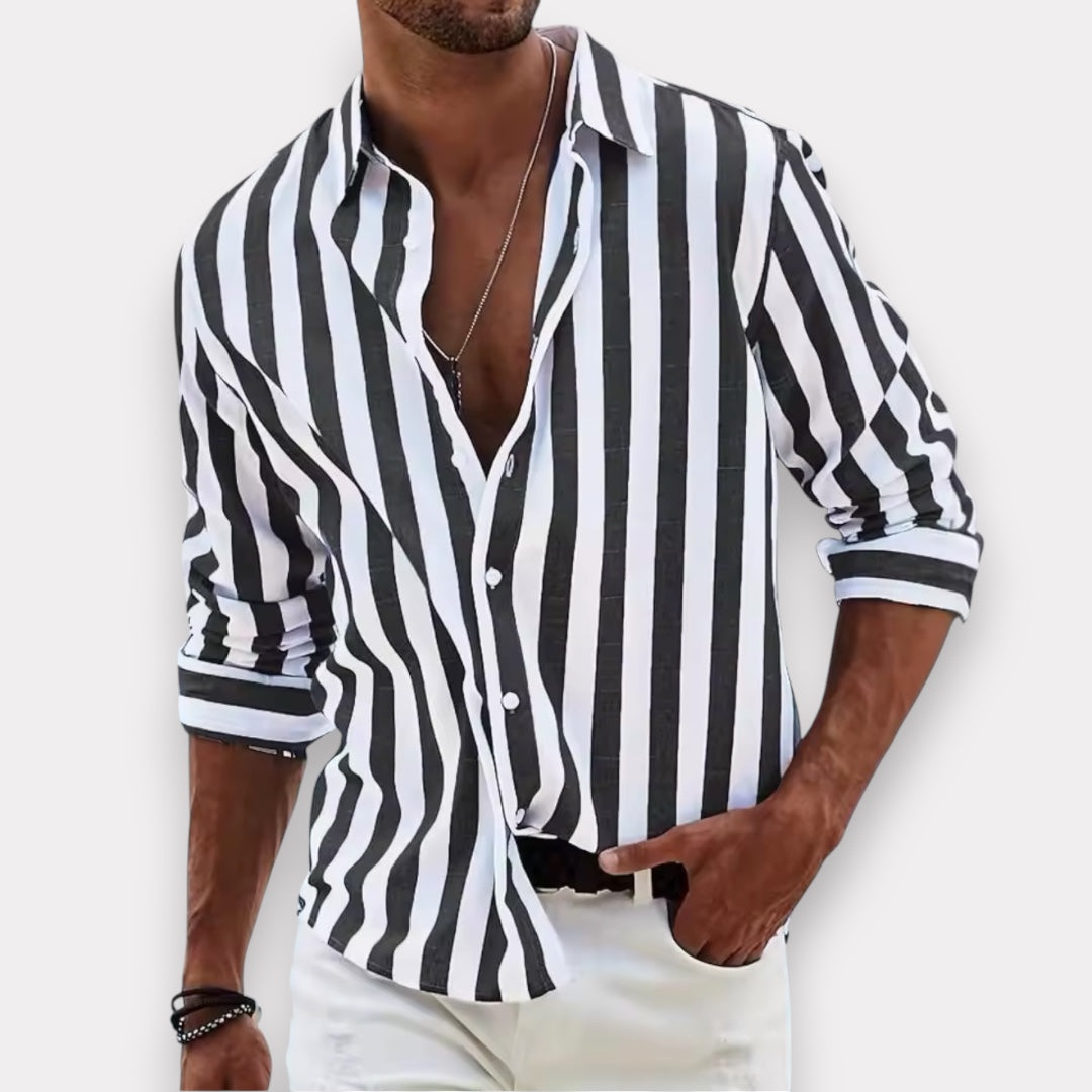 Cameron | Button-Up Striped Shirt