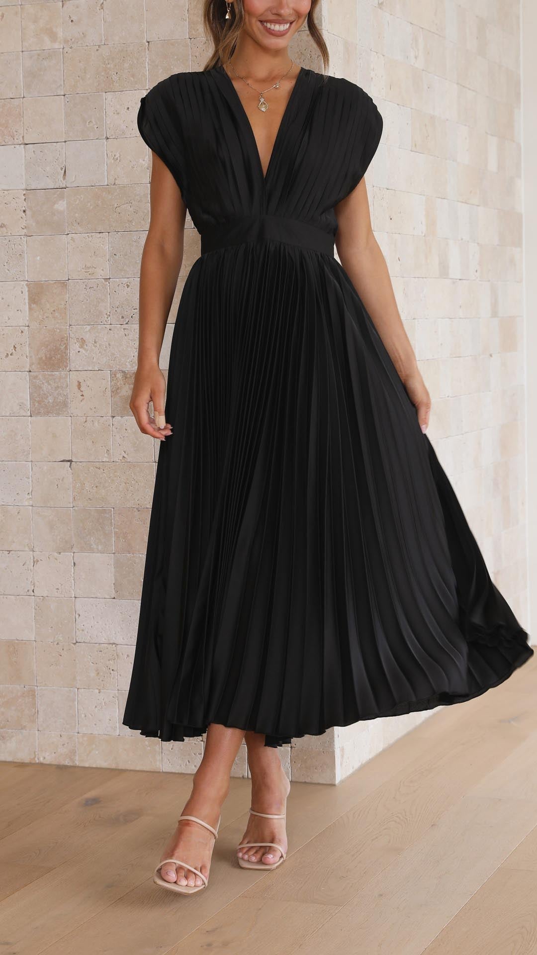 Shuvee - Pleated Dress with Timeless Elegance