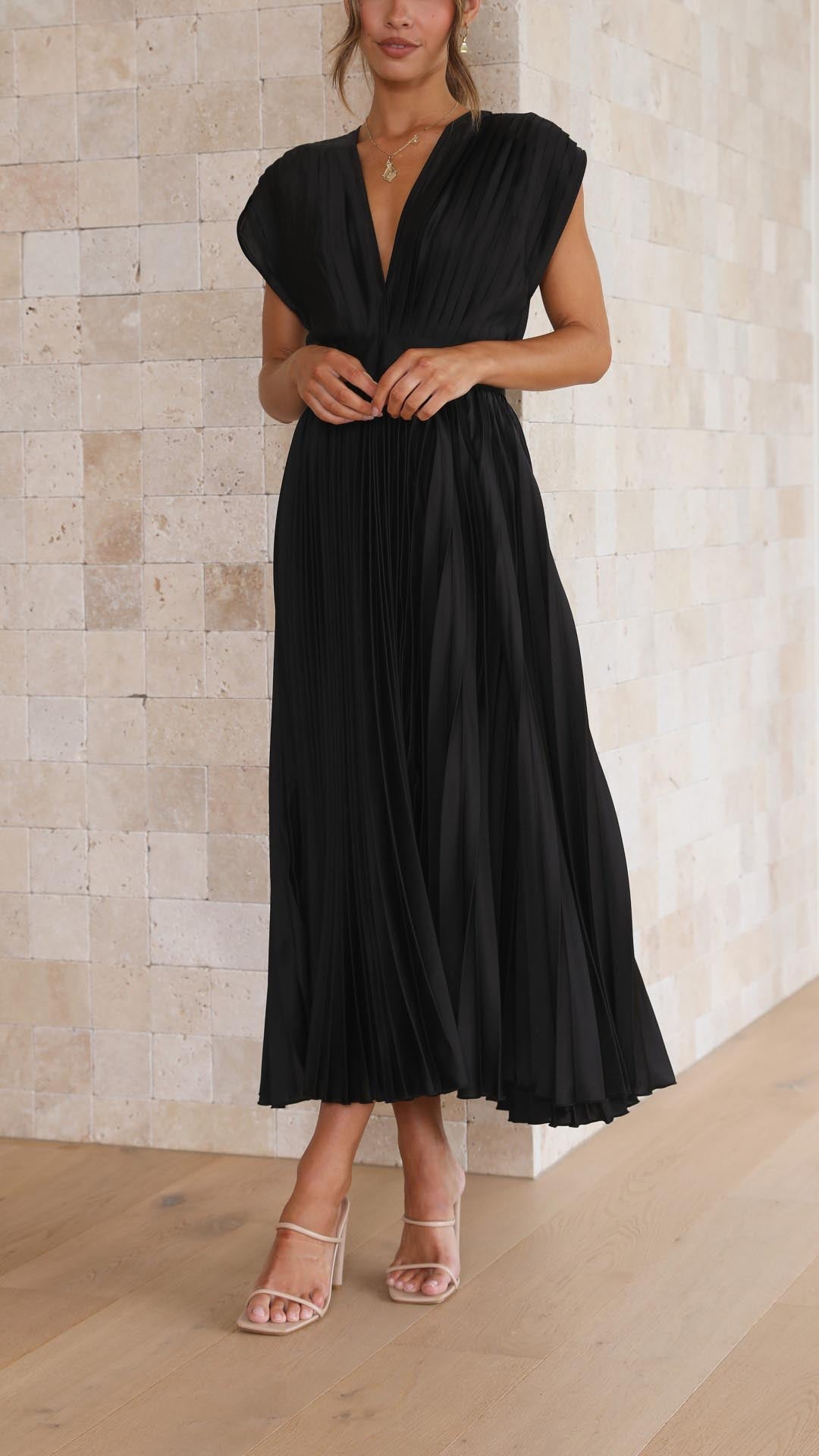Shuvee - Pleated Dress with Timeless Elegance