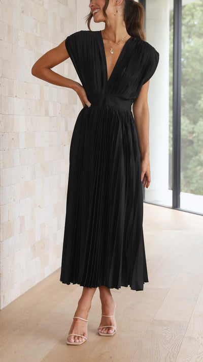 Shuvee - Pleated Dress with Timeless Elegance