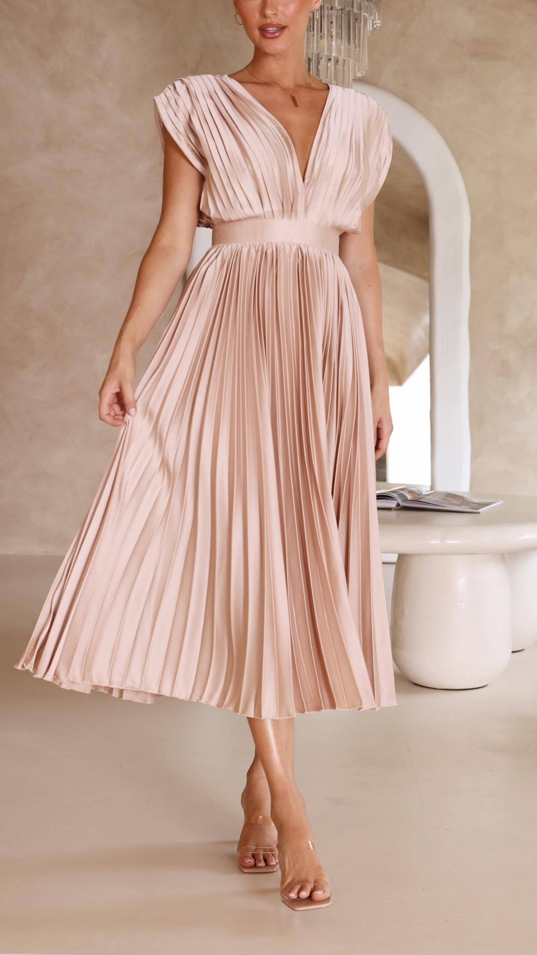Shuvee - Pleated Dress with Timeless Elegance