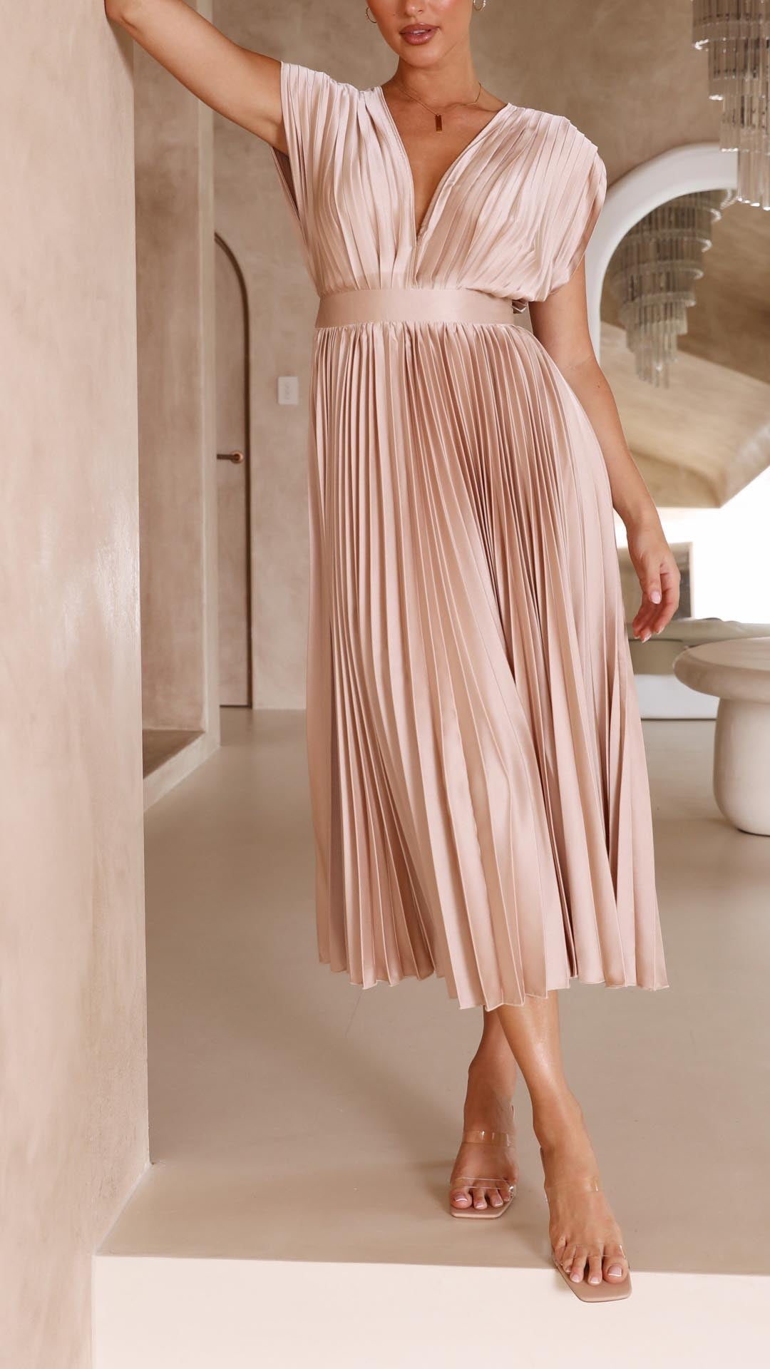 Shuvee - Pleated Dress with Timeless Elegance