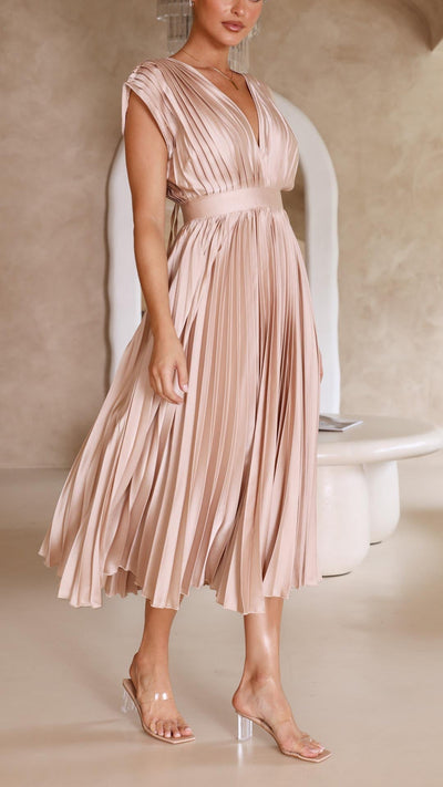 Shuvee - Pleated Dress with Timeless Elegance