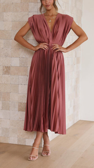 Shuvee - Pleated Dress with Timeless Elegance