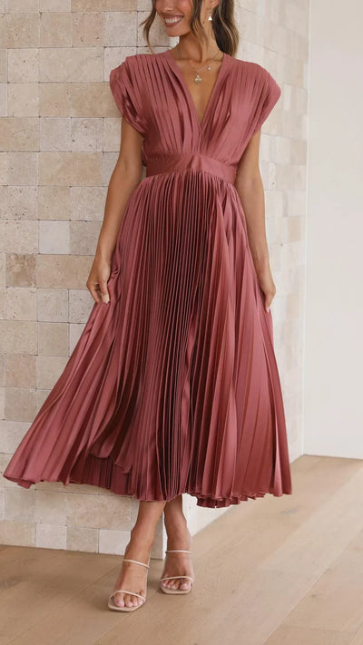 Shuvee - Pleated Dress with Timeless Elegance