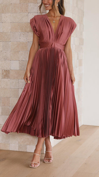 Shuvee - Pleated Dress with Timeless Elegance