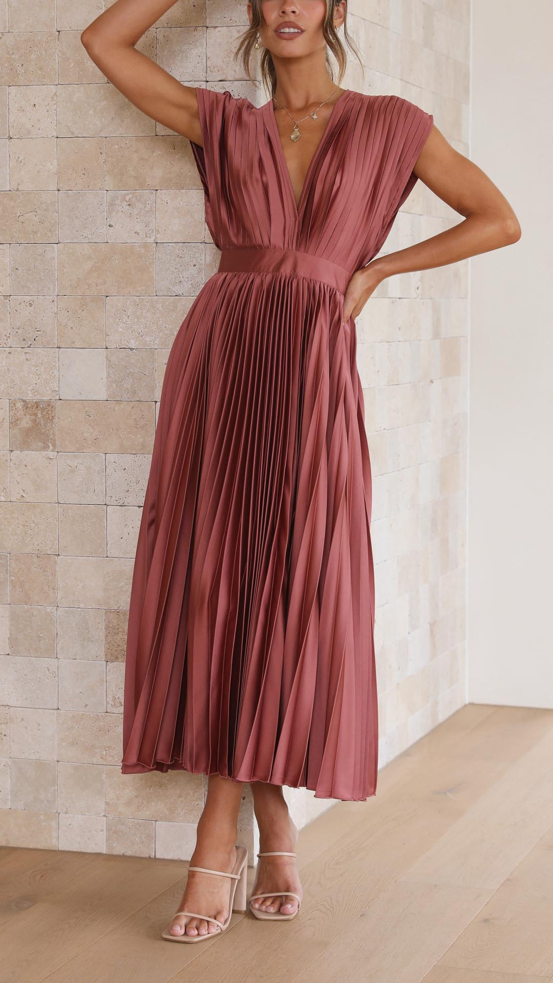 Shuvee - Pleated Dress with Timeless Elegance