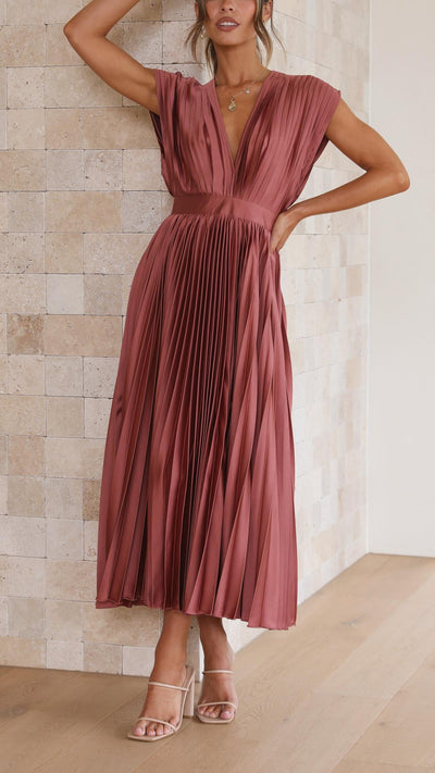 Shuvee - Pleated Dress with Timeless Elegance