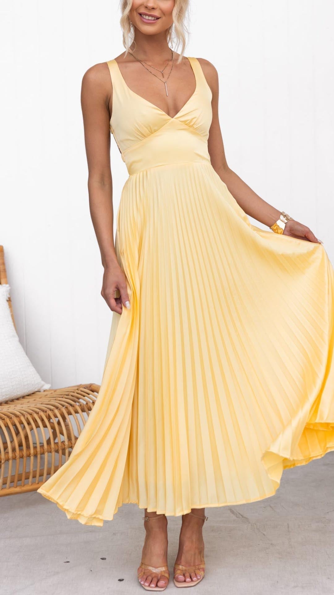 Lucy Pleated Maxi Dress
