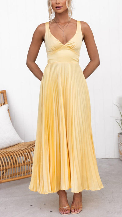 Lucy Pleated Maxi Dress