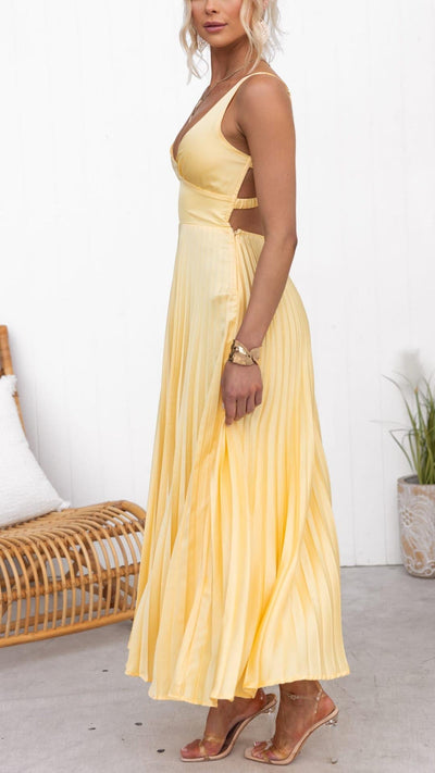 Lucy Pleated Maxi Dress