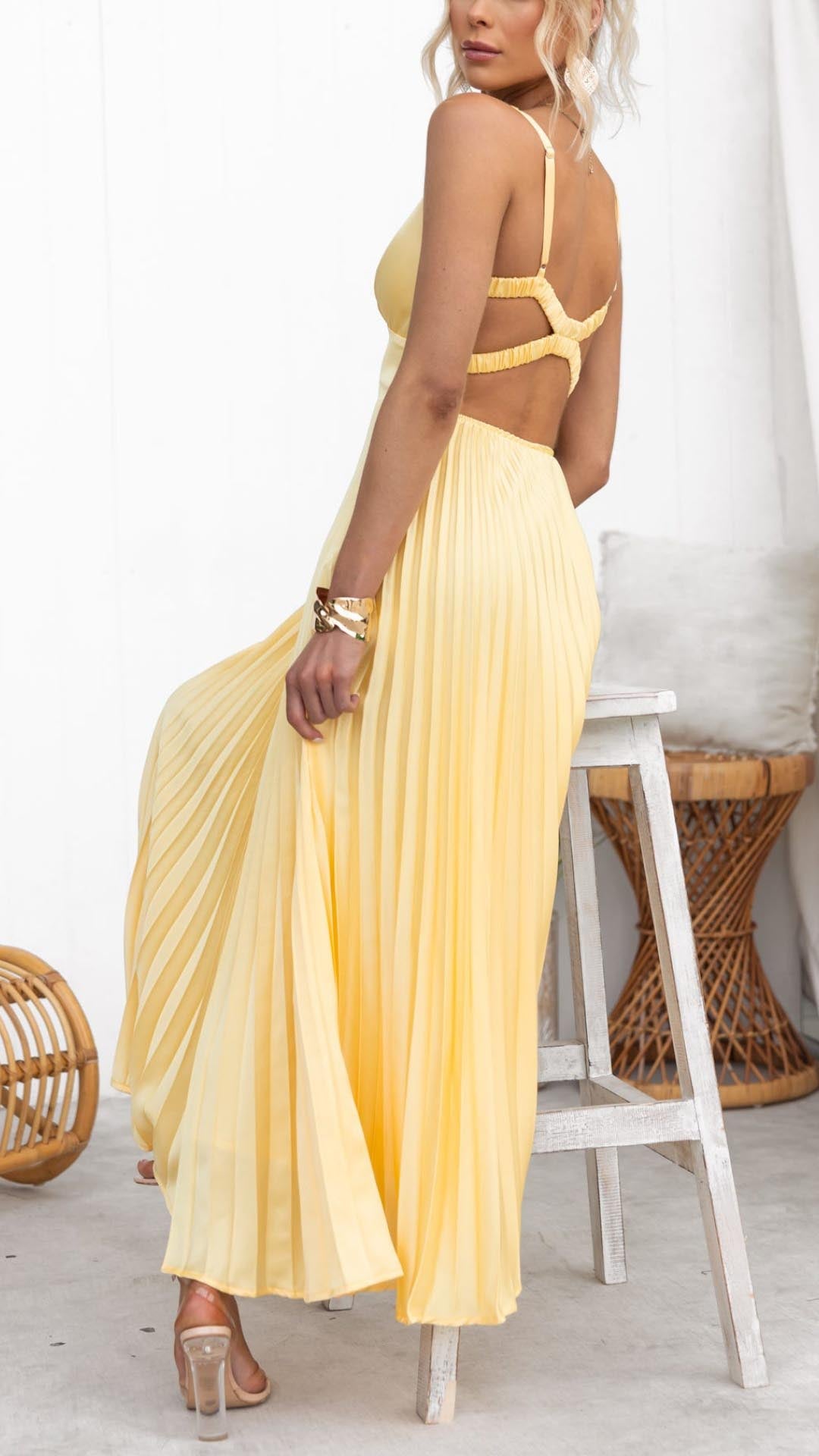 Lucy Pleated Maxi Dress
