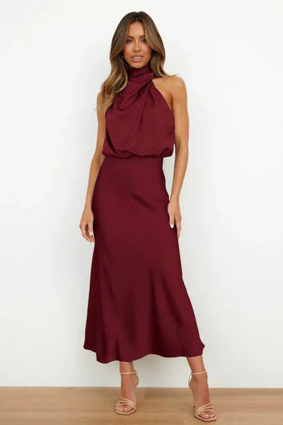 Jessa | Elegant Off-the-Shoulder Midi Dress