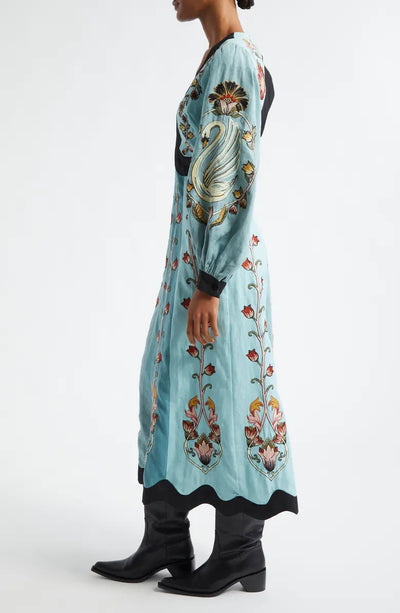 Embroidered Midi Dress