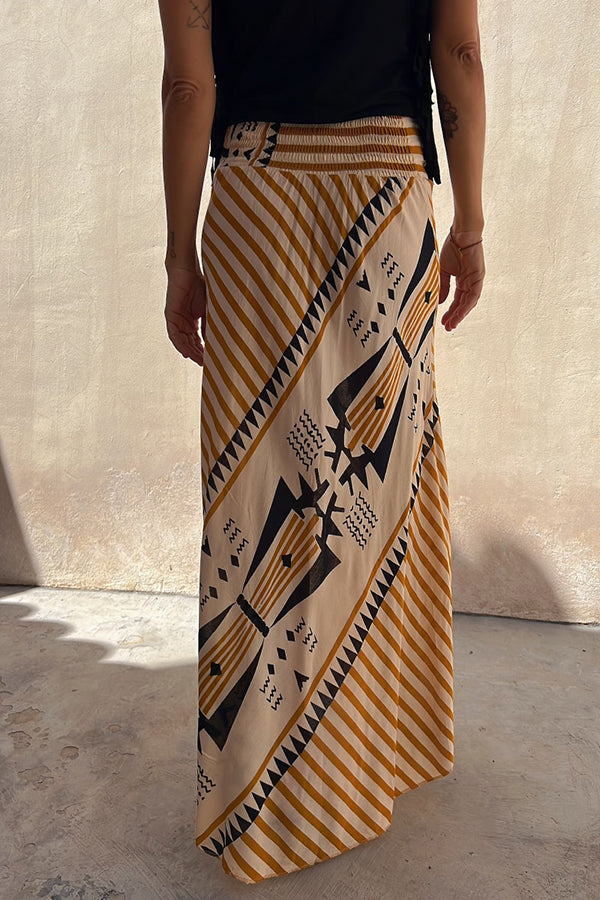 Ruth | Bohemian Striped Maxi Skirt