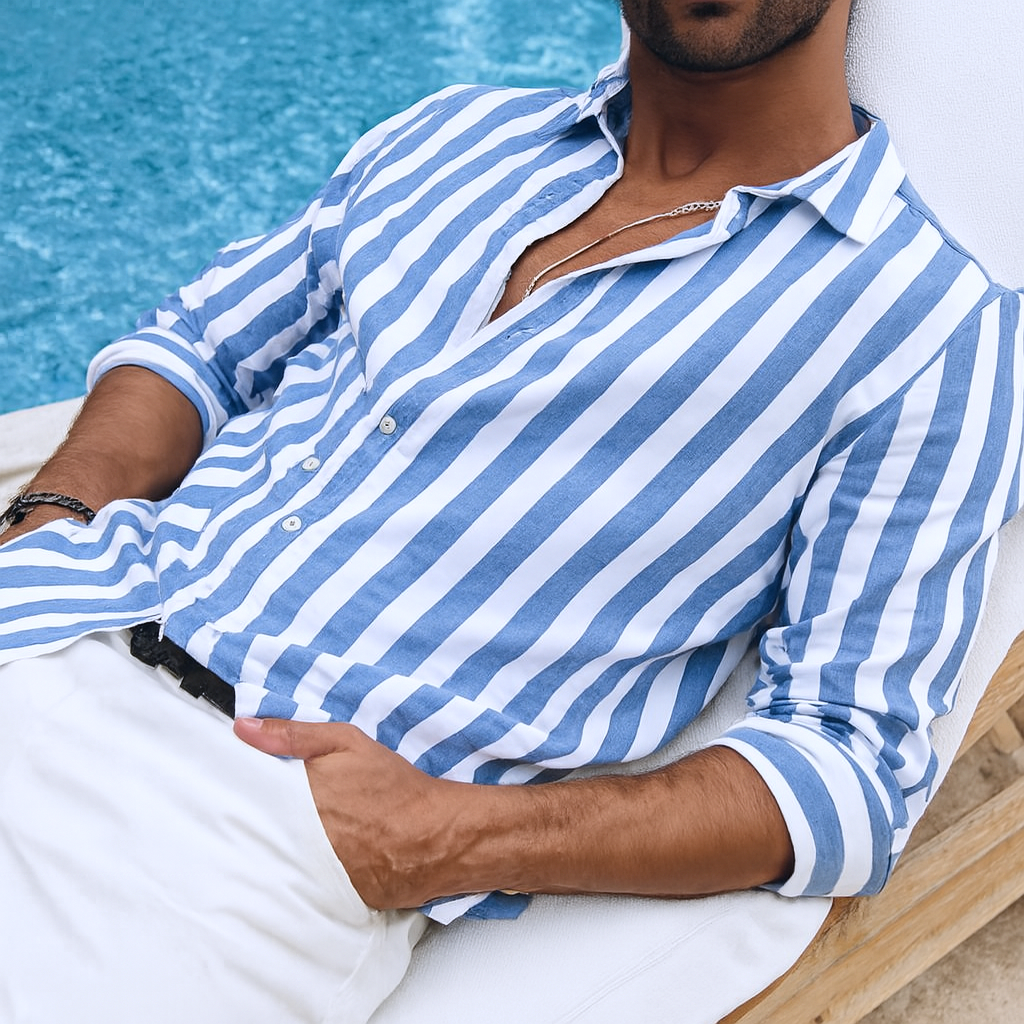 Cameron | Button-Up Striped Shirt