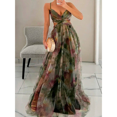 Elegant Floral Chiffon Maxi