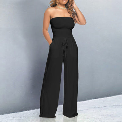 Strapless Wide Leg Jumpsuit