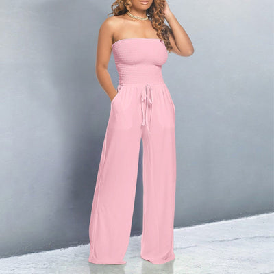 Strapless Wide Leg Jumpsuit