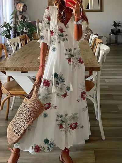 Miranda™ - Boho Chic Dress with Waist-Concealing Pattern
